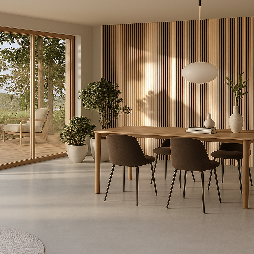 Panel Haus Premium Wide Slat 3-sided Wood Veneer Oak Acoustic Wall Panel  - 240cm x 30cm (2 pack)