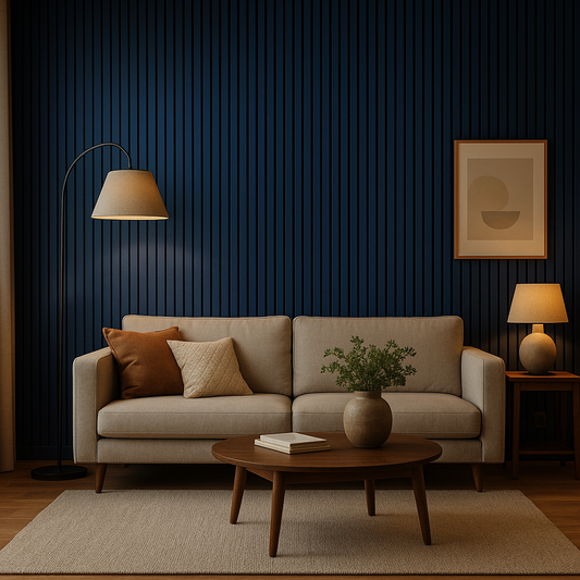 Panel Haus Colour Blue Acoustic Slat Wall Panel - 240cm x 32cm (2 Pack)