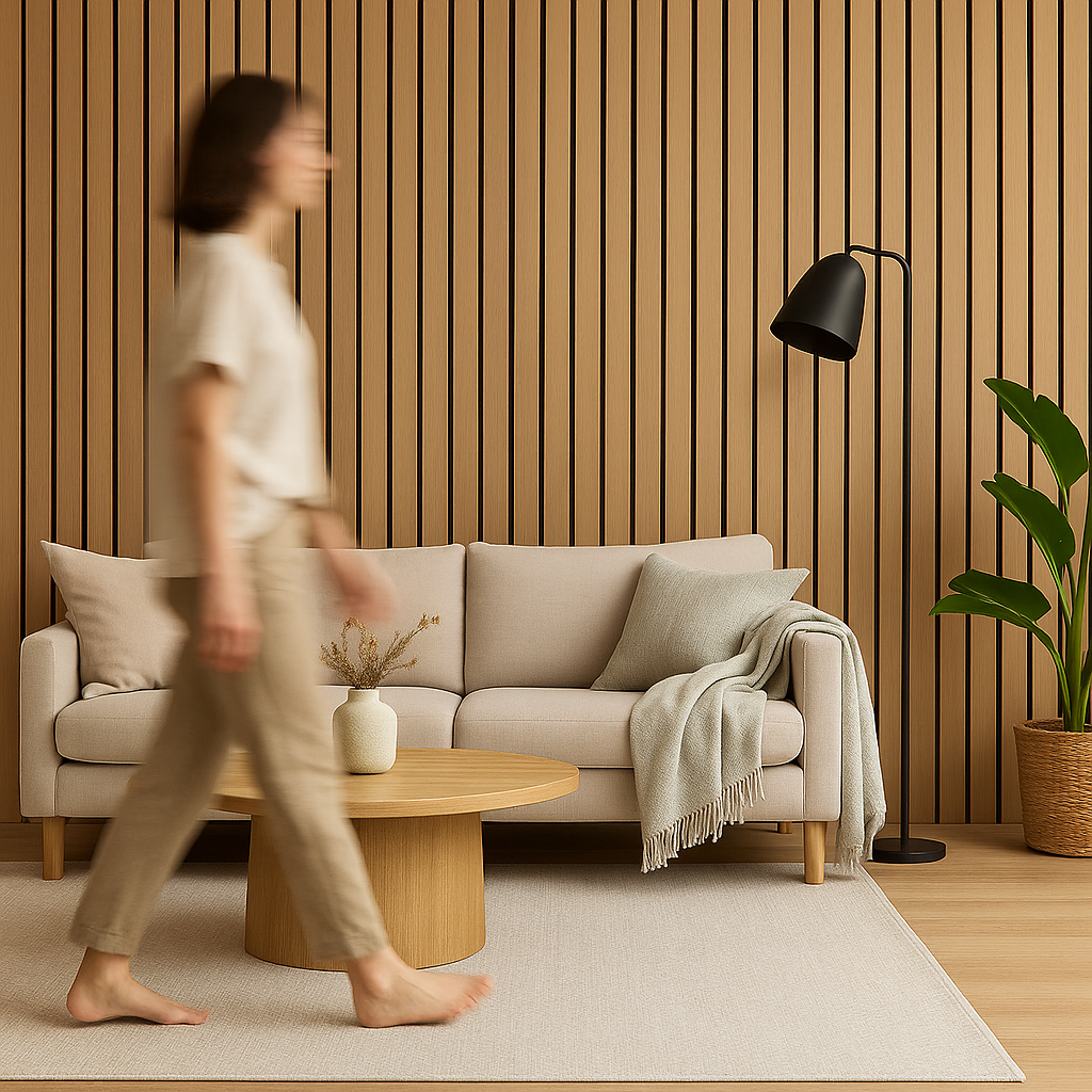 Panel Haus Premium Wide Slat 3-sided Wood Veneer Oak Acoustic Wall Panel  - 240cm x 30cm (2 pack)